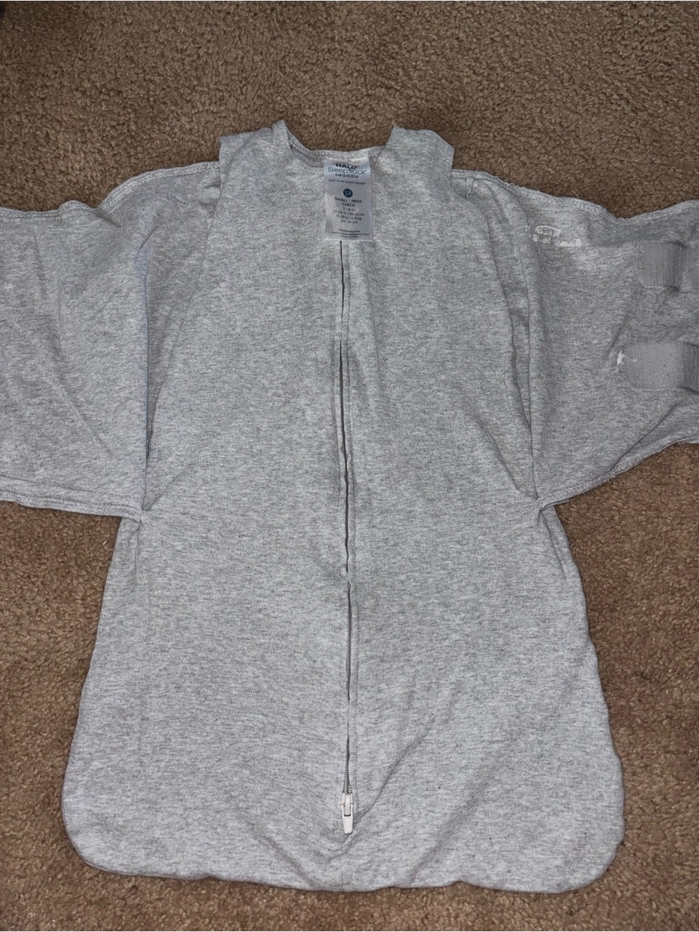 Halo Gray Convertible Sleep Sack with Center Zip
